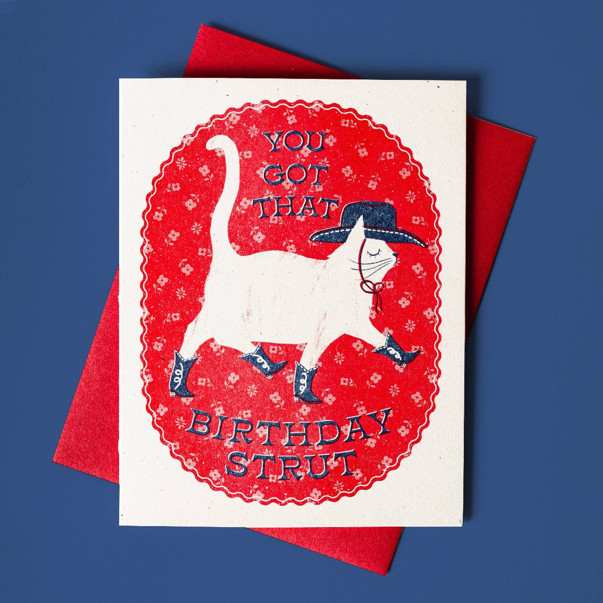 Birthday Strut - Risograph Card - Twirls + Twigs