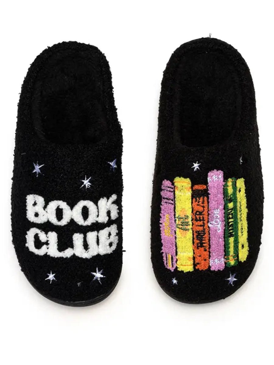 "Book Club" Slippers - Black - Twirls + Twigs