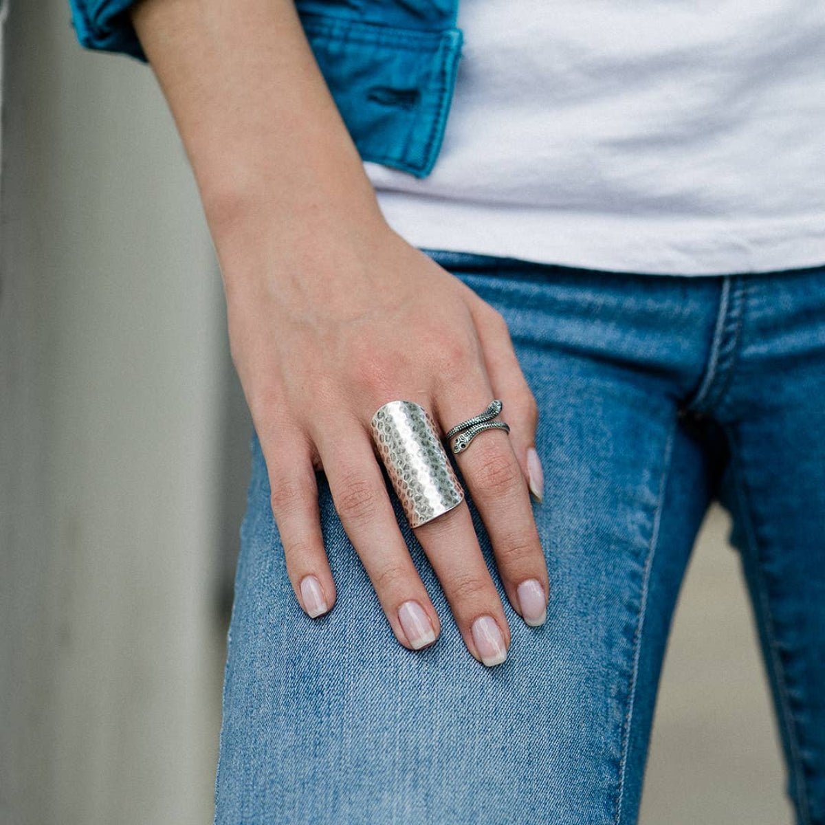 Silver Cigar Band Ring: Carded - Twirls + Twigs