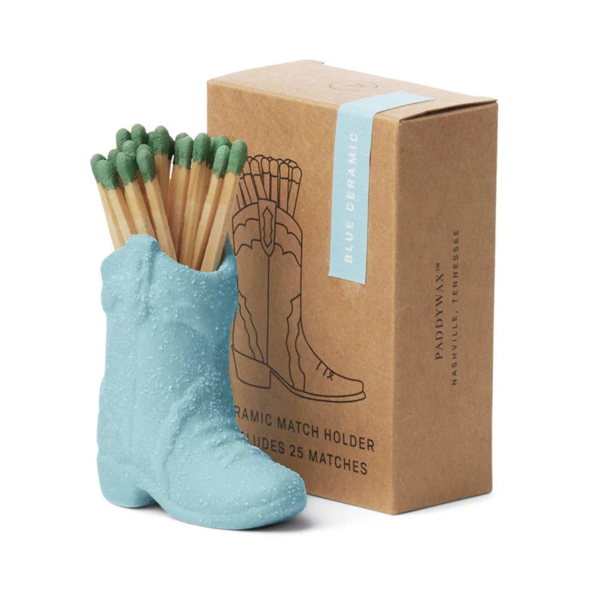 Cowboy Boot Match Holder - Light Blue - Twirls + Twigs