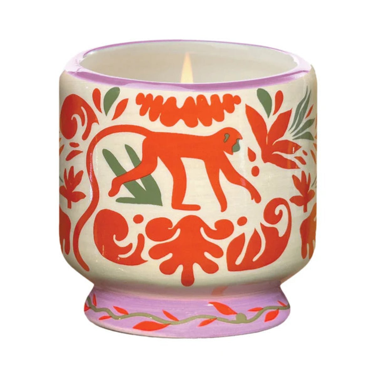 HAND PAINTED JUNGLE CANDLE- COCONUT & AMBER - Twirls + Twigs