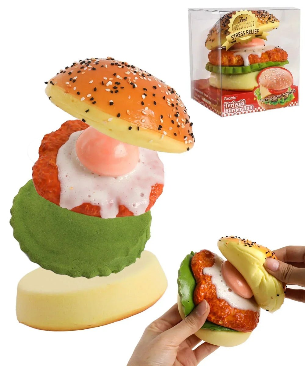 Ultimate Stress Relief Squishy - Teriyaki Burger Bun - Twirls + Twigs