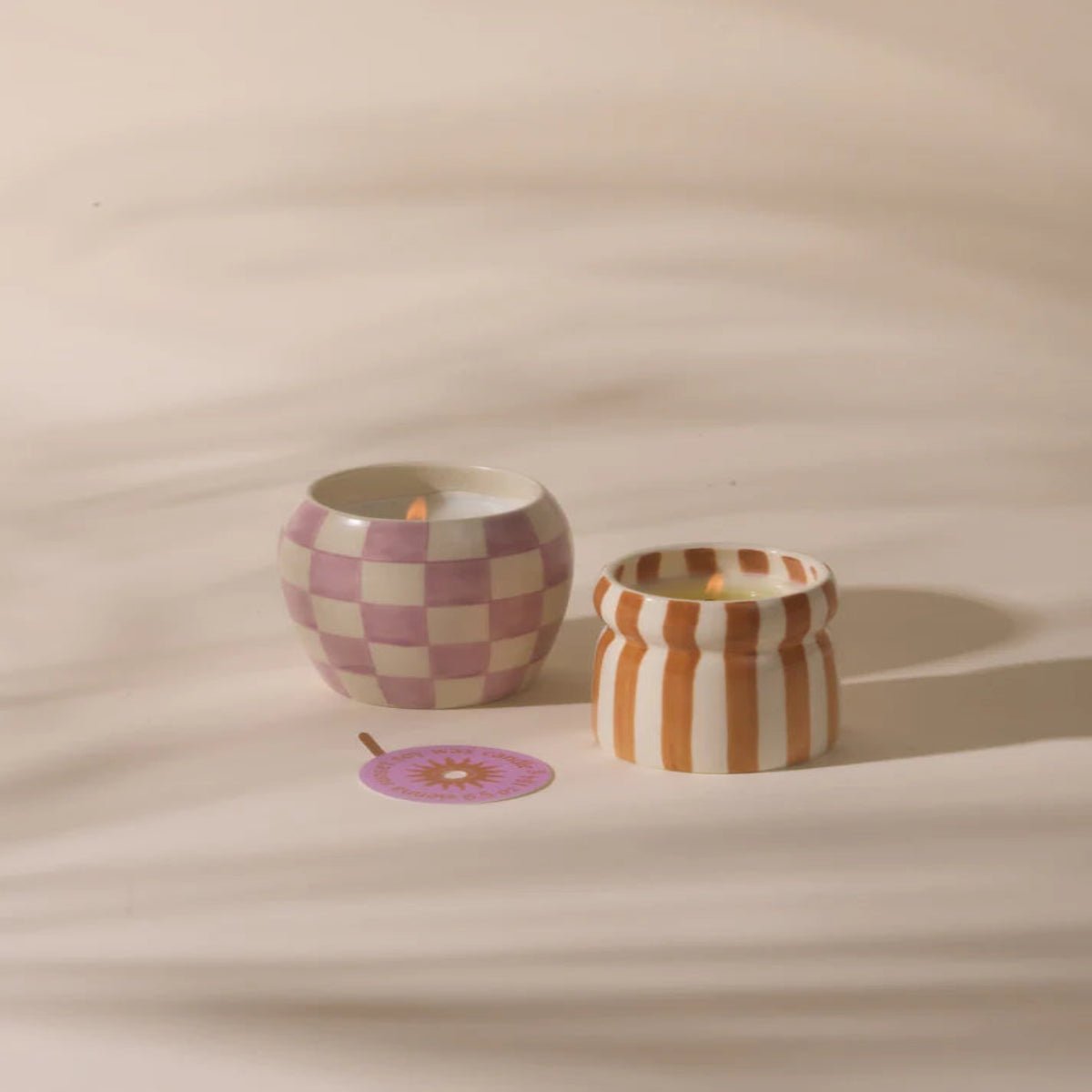 CABANA RUST STRIPED HAND PAINTED CERAMIC SIENNA SUNSET - Twirls + Twigs