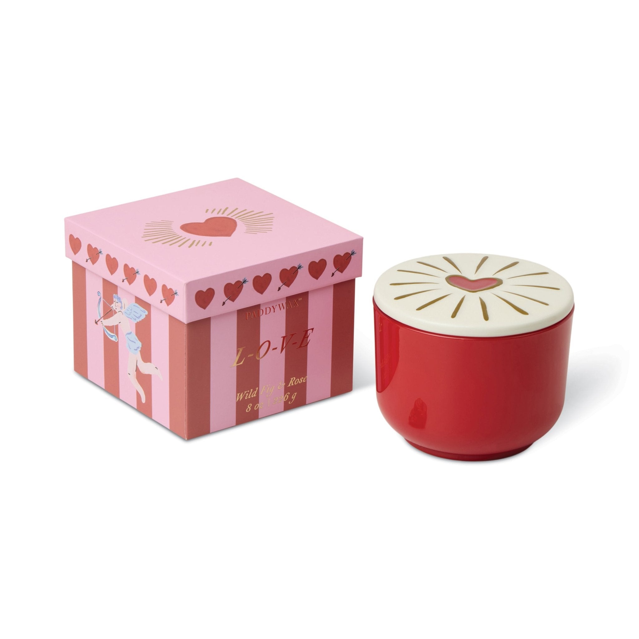 Charmed Candle with Heart Lid in Wild Fig & Rose 8oz - Twirls + Twigs