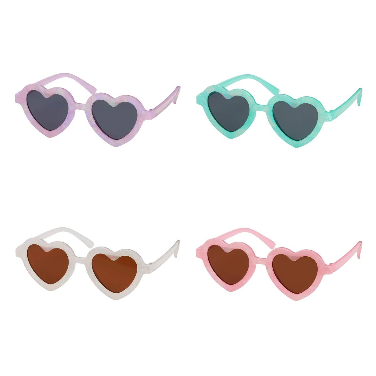 Kids Heart Pearlized Sunglasses - Twirls + Twigs