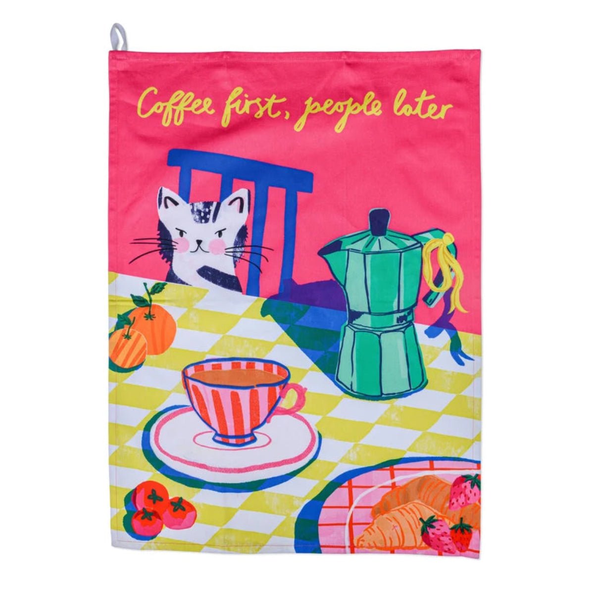Tea Towel - Coffee First People Later - Twirls + Twigs