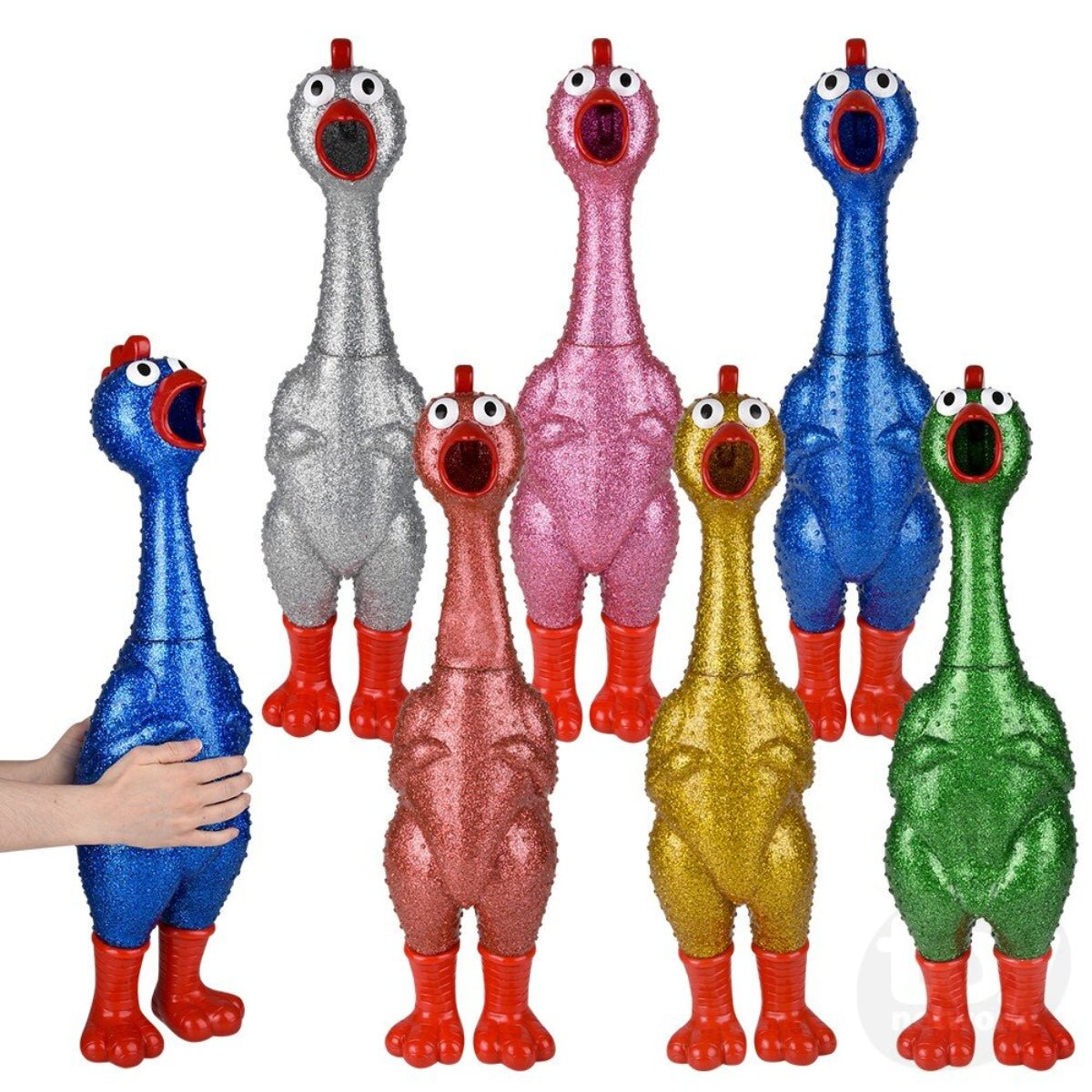 GIANT GLITTER SPARKLE RUBBER CHICKEN-24" - Twirls + Twigs