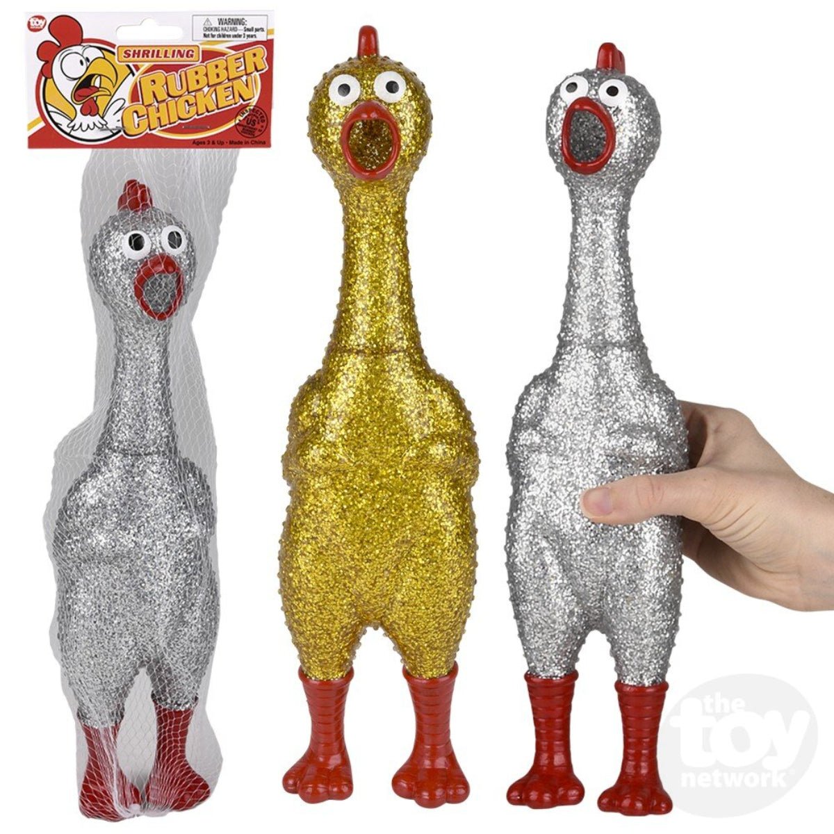 SPARKLE RUBBER CHICKEN-13.25" - Twirls + Twigs