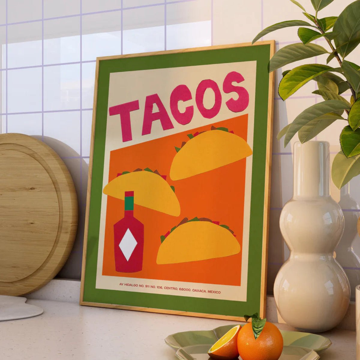 Tacos Hand Collaged Print 11x14 - Twirls + Twigs