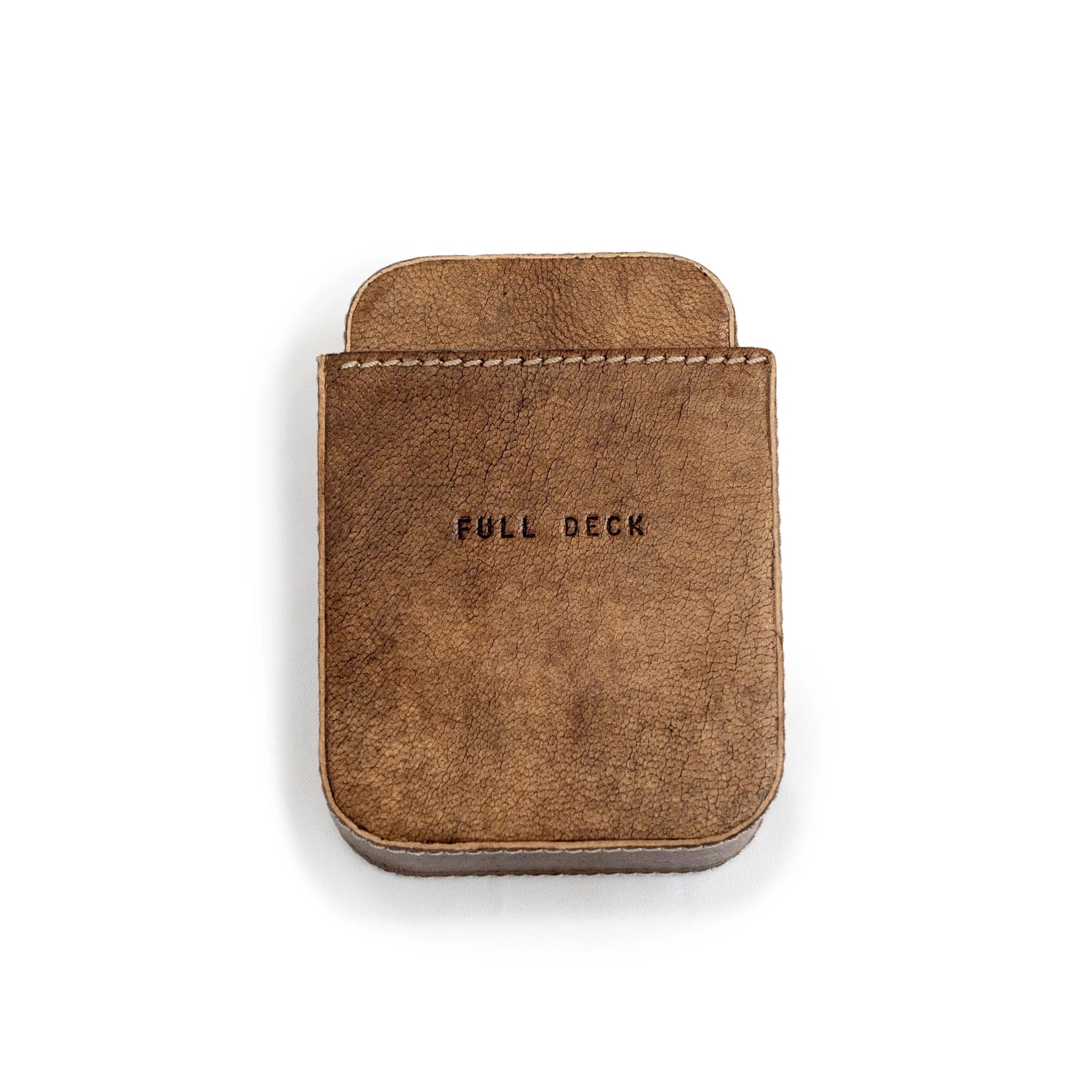 Full Deck Leather Playing Card Case - Maple - Twirls + Twigs