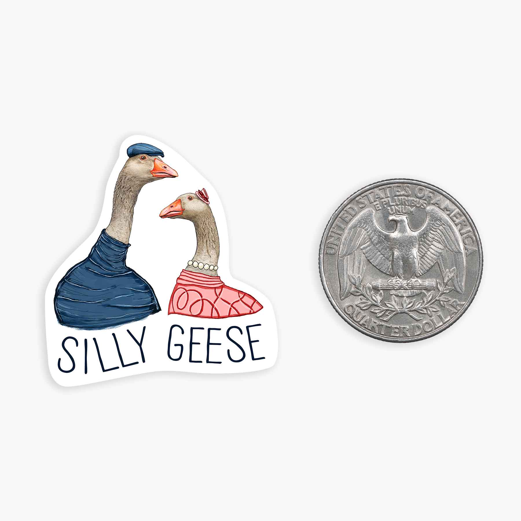 Silly Geese - Mini Sticker - Twirls + Twigs