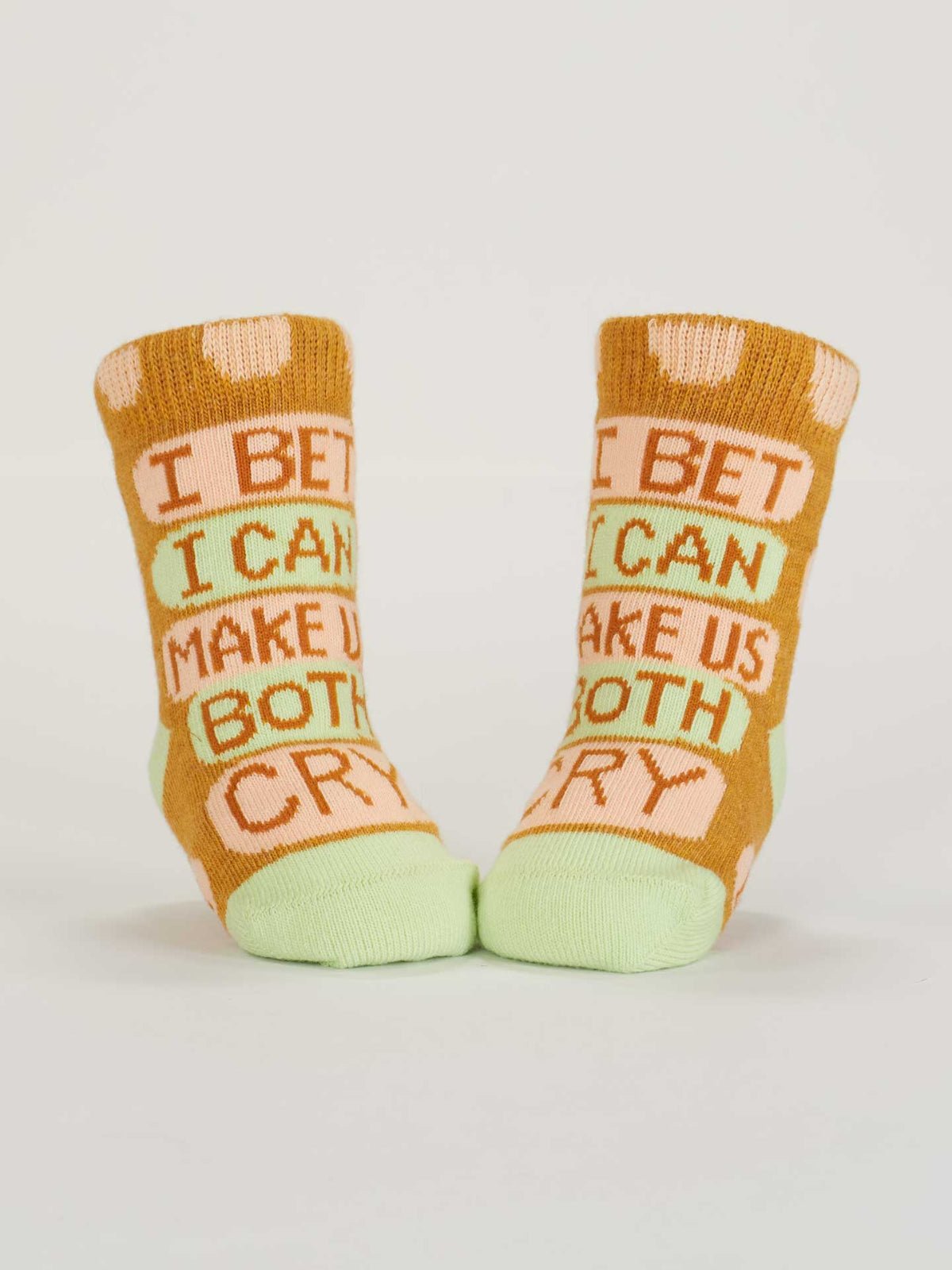 Certified Cuddle Bug | I Bet I Can Make Us Both Cry Baby Socks - Twirls + Twigs