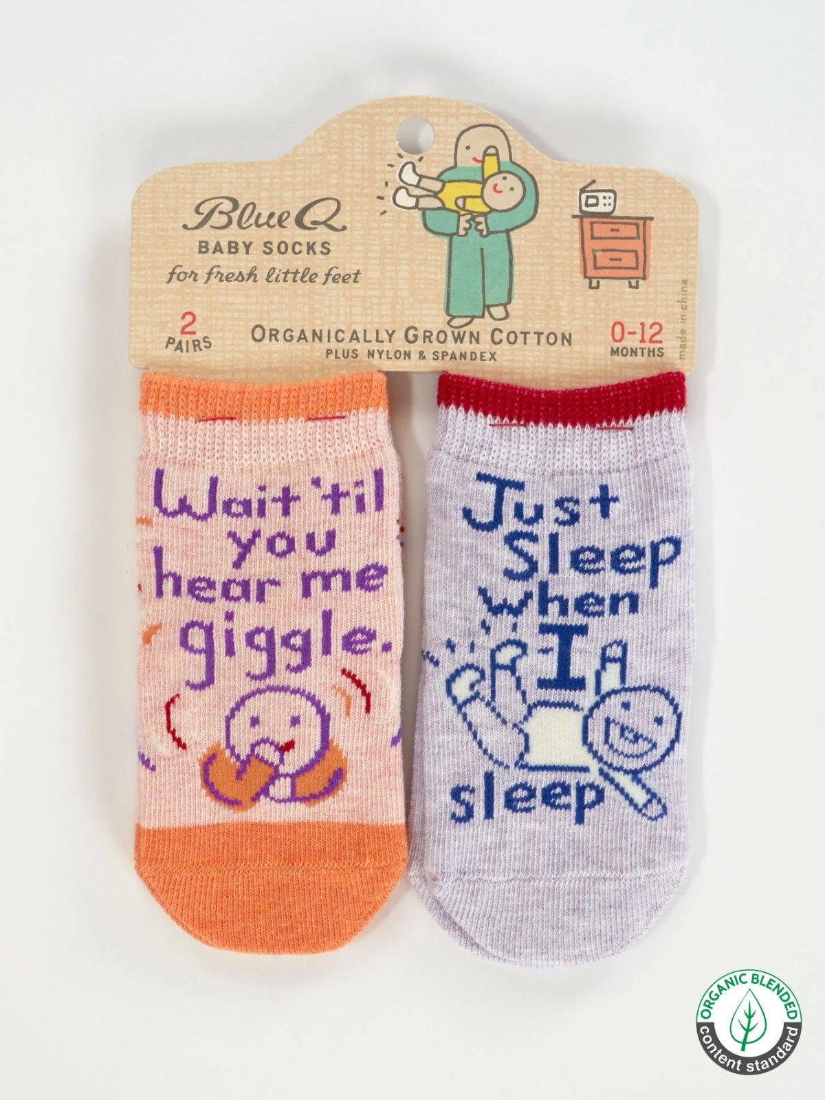 Wait 'til You Hear Me Giggle | Just Sleep When I Sleep Baby Socks - Twirls + Twigs
