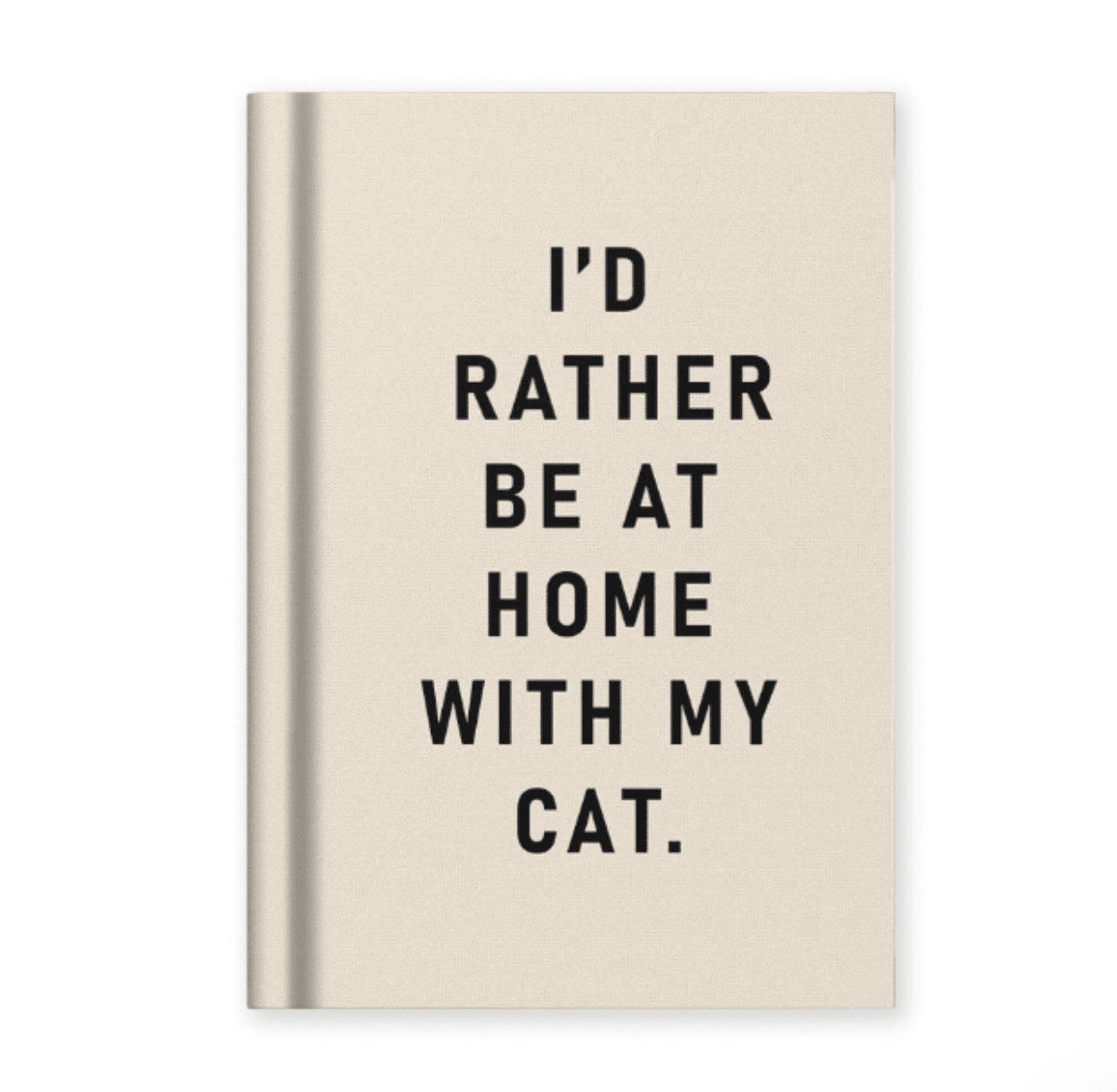I'd Rather Be At Home With my Cat Fabric Hardback Notebook (A7) - Twirls + Twigs