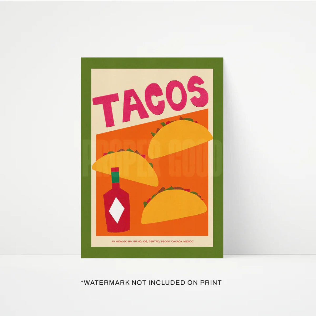 Tacos Hand Collaged Print 11x14 - Twirls + Twigs