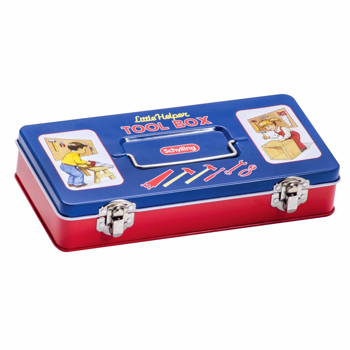 Tin Tool Box with Tools - Twirls + Twigs