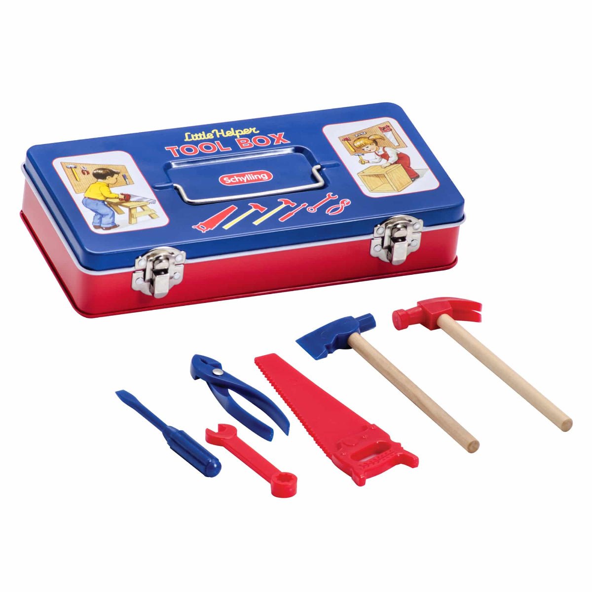 Tin Tool Box with Tools - Twirls + Twigs