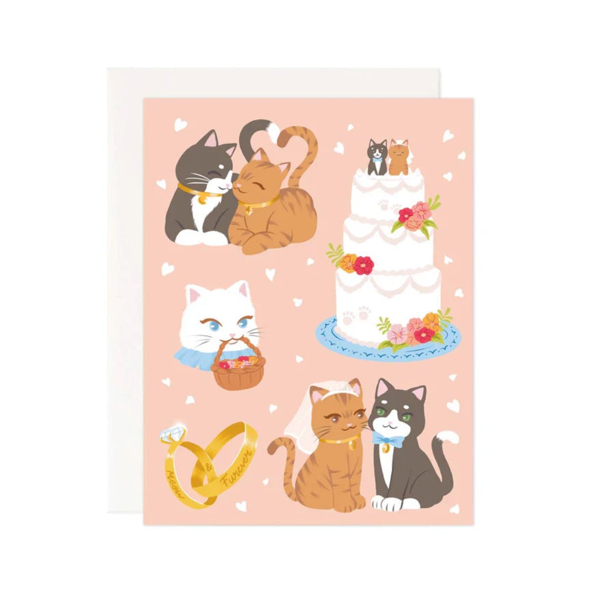 Wedding Cats card - Twirls + Twigs