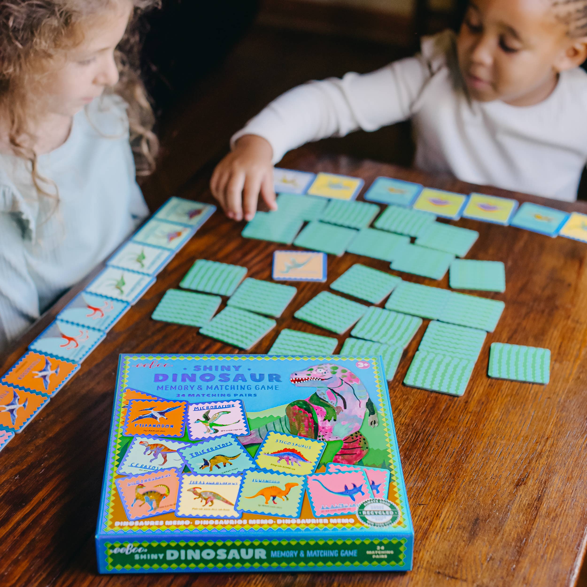 Shiny Dinosaur Memory and Matching Game - Twirls + Twigs