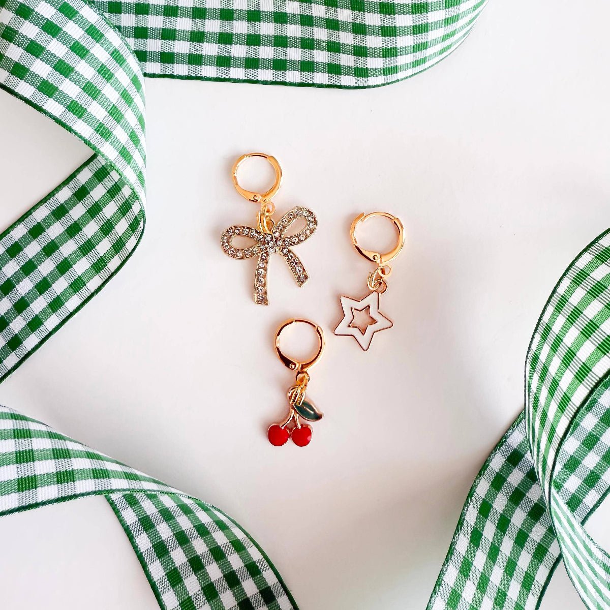 Gingham Shoe Laces and Charms Sets Sneaker - Twirls + Twigs