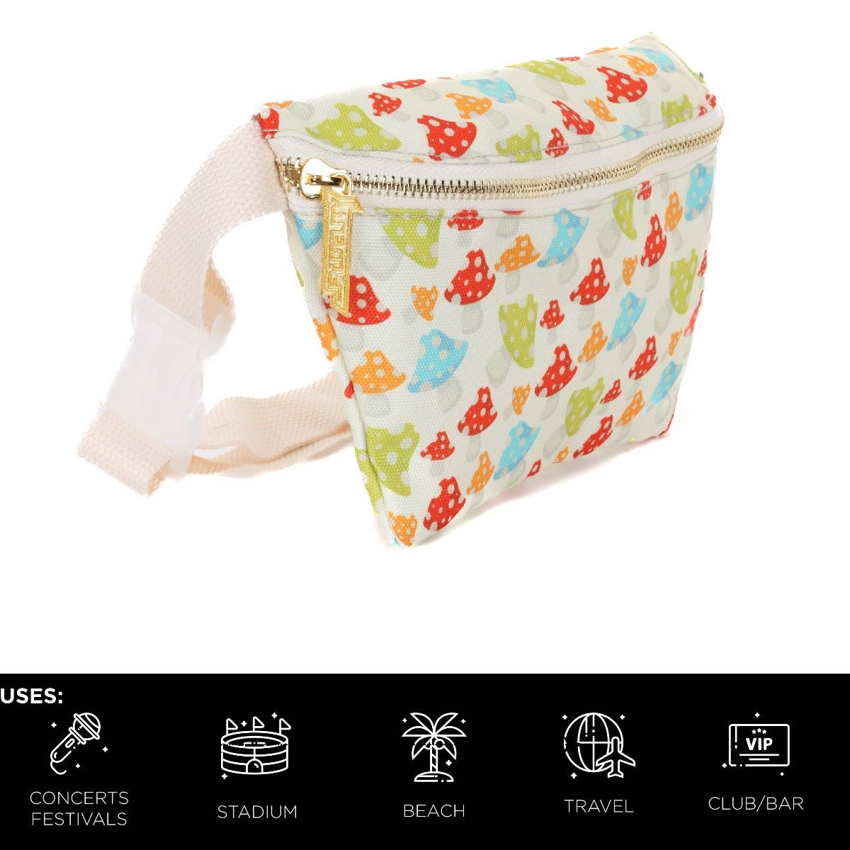 Fanny Pack |Ultra-Slim| Recycled RPET | Multi-Mushroo - Twirls + Twigs