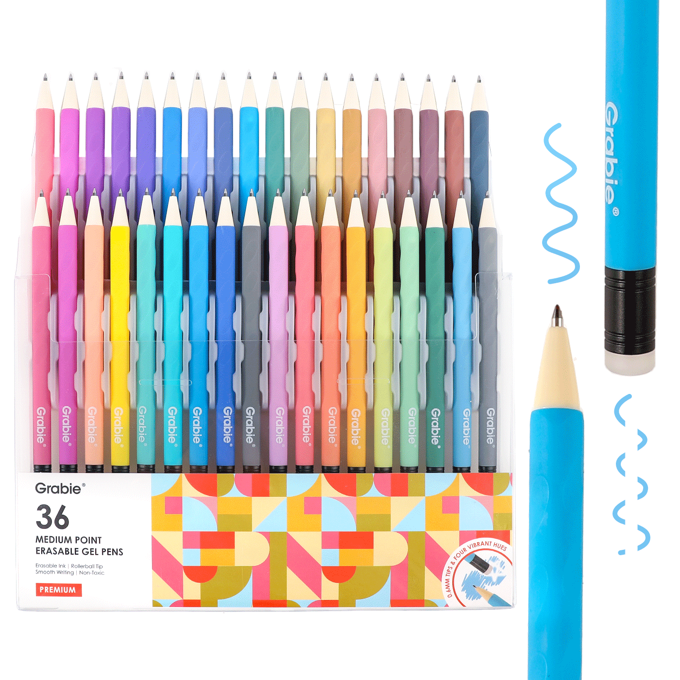 Medium Point Erasable Gel Pen Set: Whimsical Whirls of 9 - Twirls + Twigs