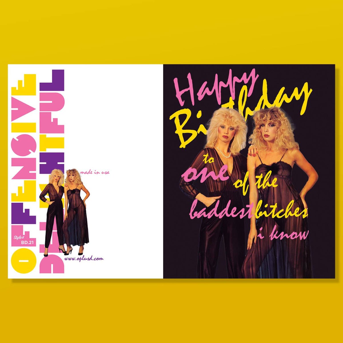 BADDEST BITCHES 80's Birthday Card - Twirls + Twigs