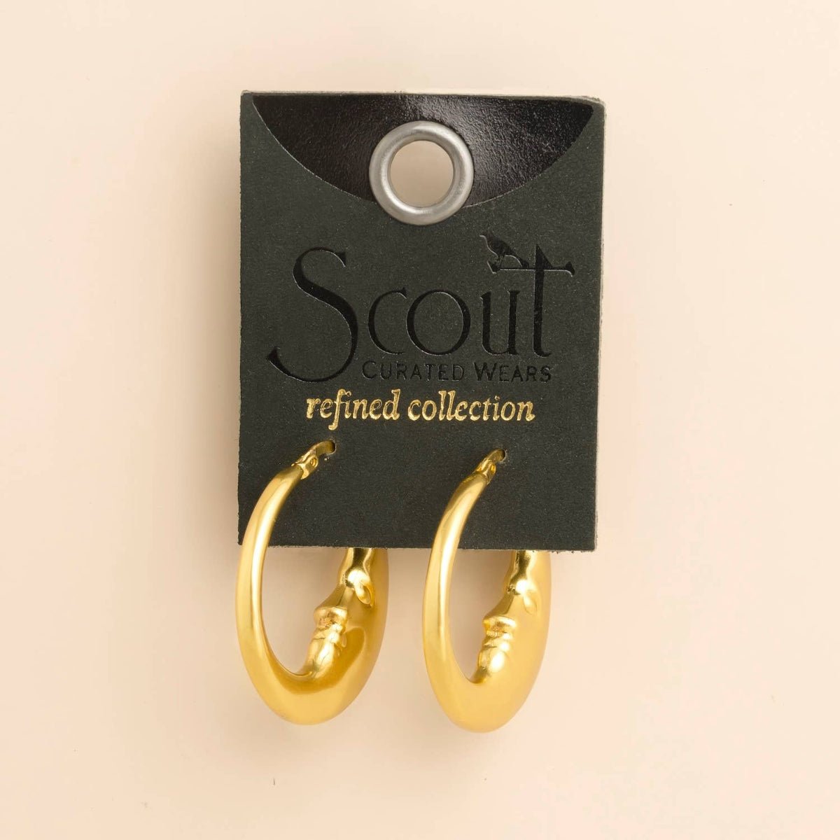 Refined Icon Earring - Moon Hoop/Gold - Twirls + Twigs