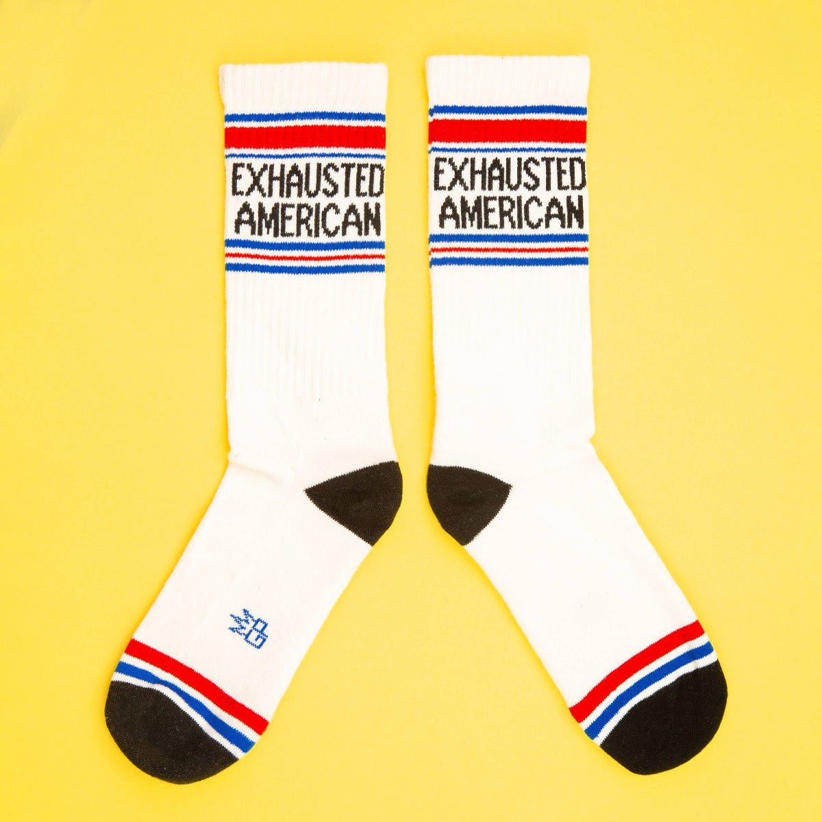 Exhausted American Gym Crew Socks - Twirls + Twigs