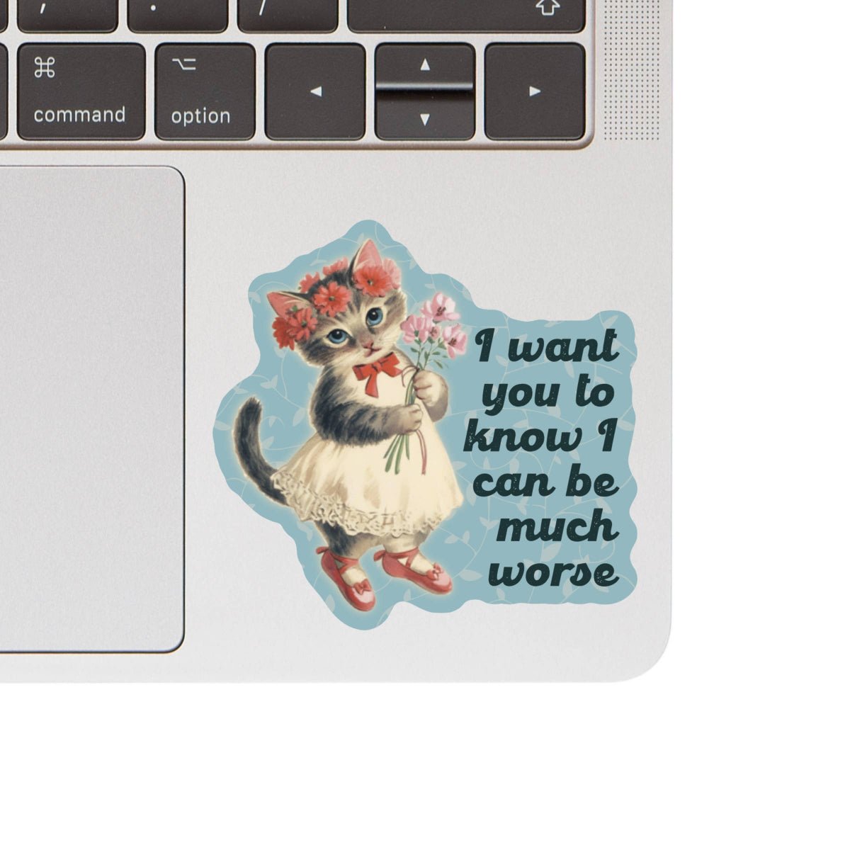 Feisty Kitty Cat Sarcastic Cute Vinyl Sticker - Twirls + Twigs