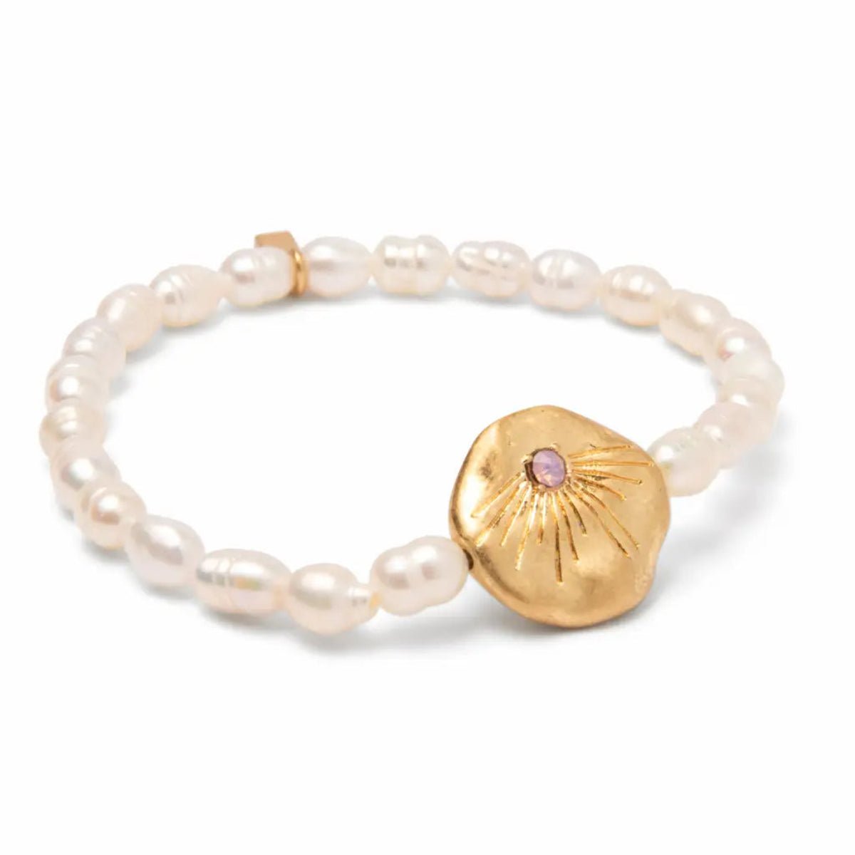 Pearl Affirmation Bracelet - Love/Gold - Twirls + Twigs
