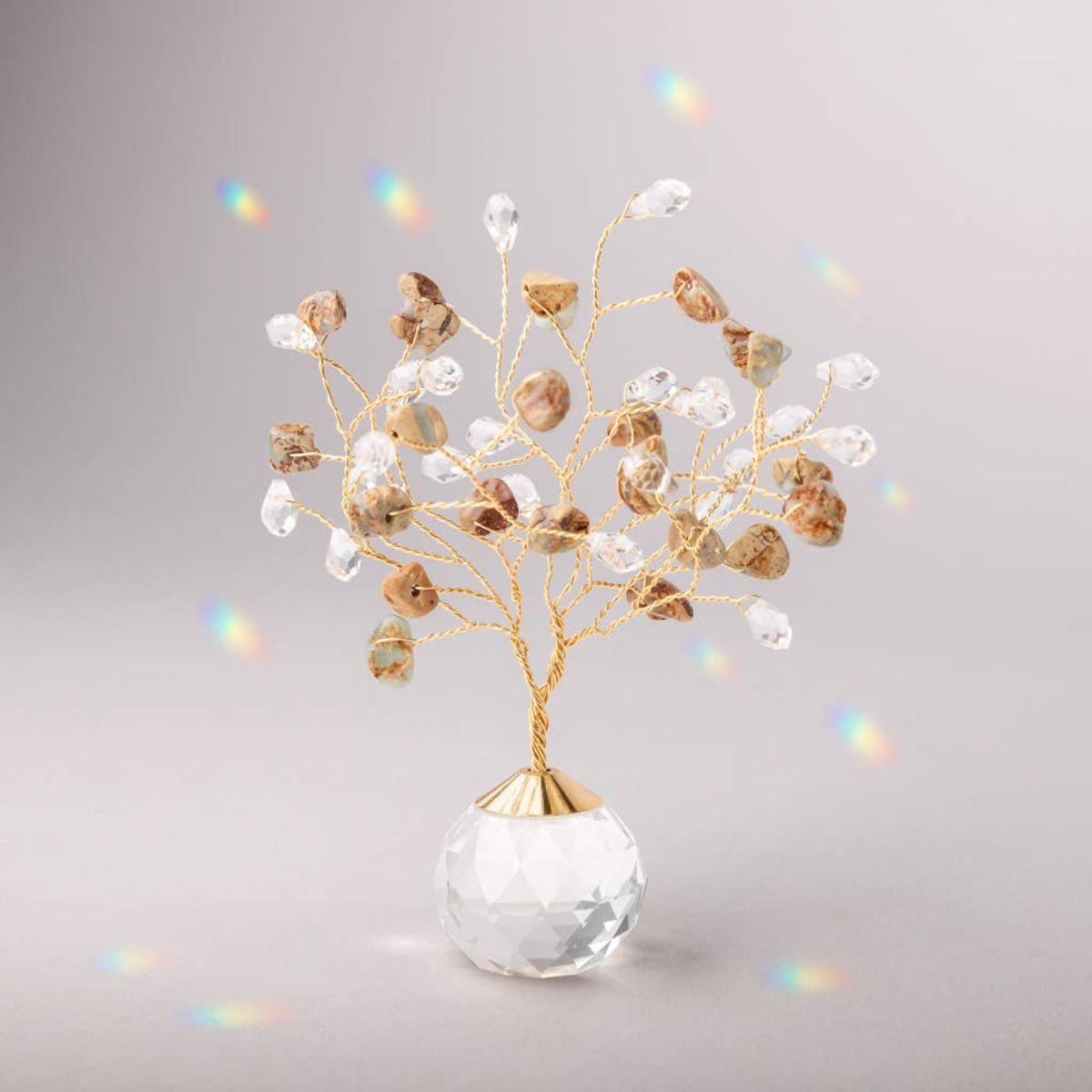 Suncatcher Tree of Life - Aqua Terra/Peace/Gold - Twirls + Twigs