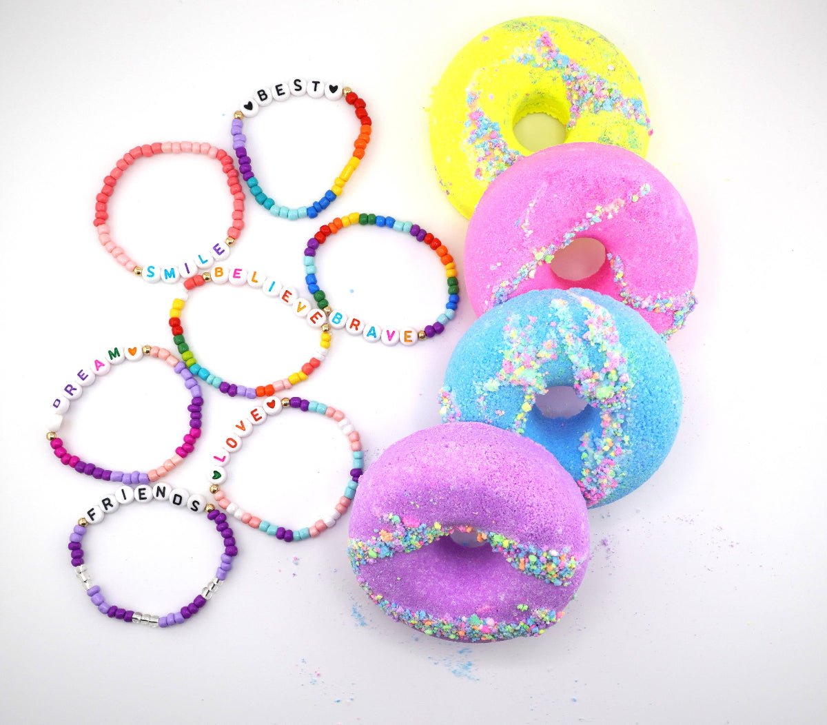 Donut Bath Bomb + Bracelet Pack | Blue - Twirls + Twigs