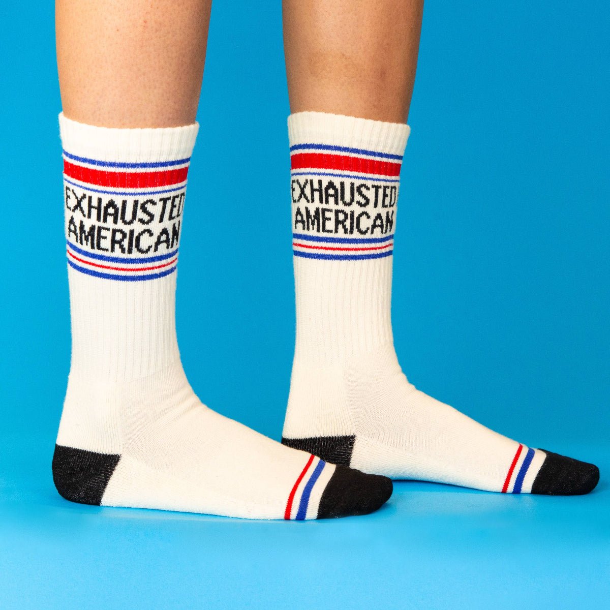 Exhausted American Gym Crew Socks - Twirls + Twigs