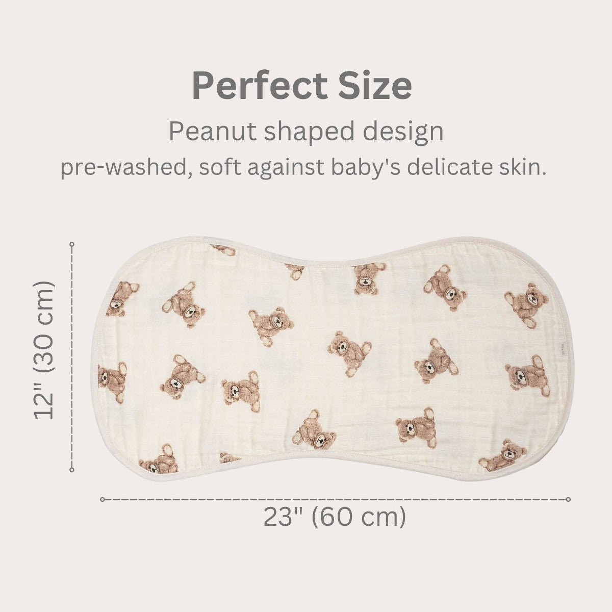 Bamboo Muslin Burp Cloth Set 2 - Pack (Teddy/Taupe) - Twirls + Twigs