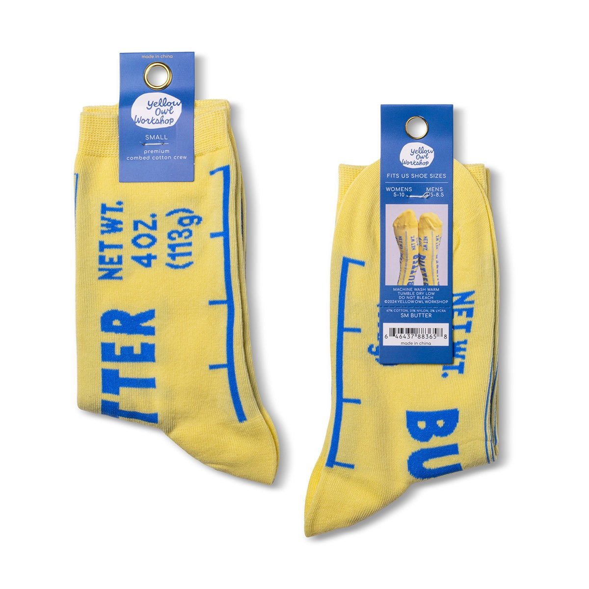Butter Socks - Butter Foodie Gift Large Crew Socks - Twirls + Twigs