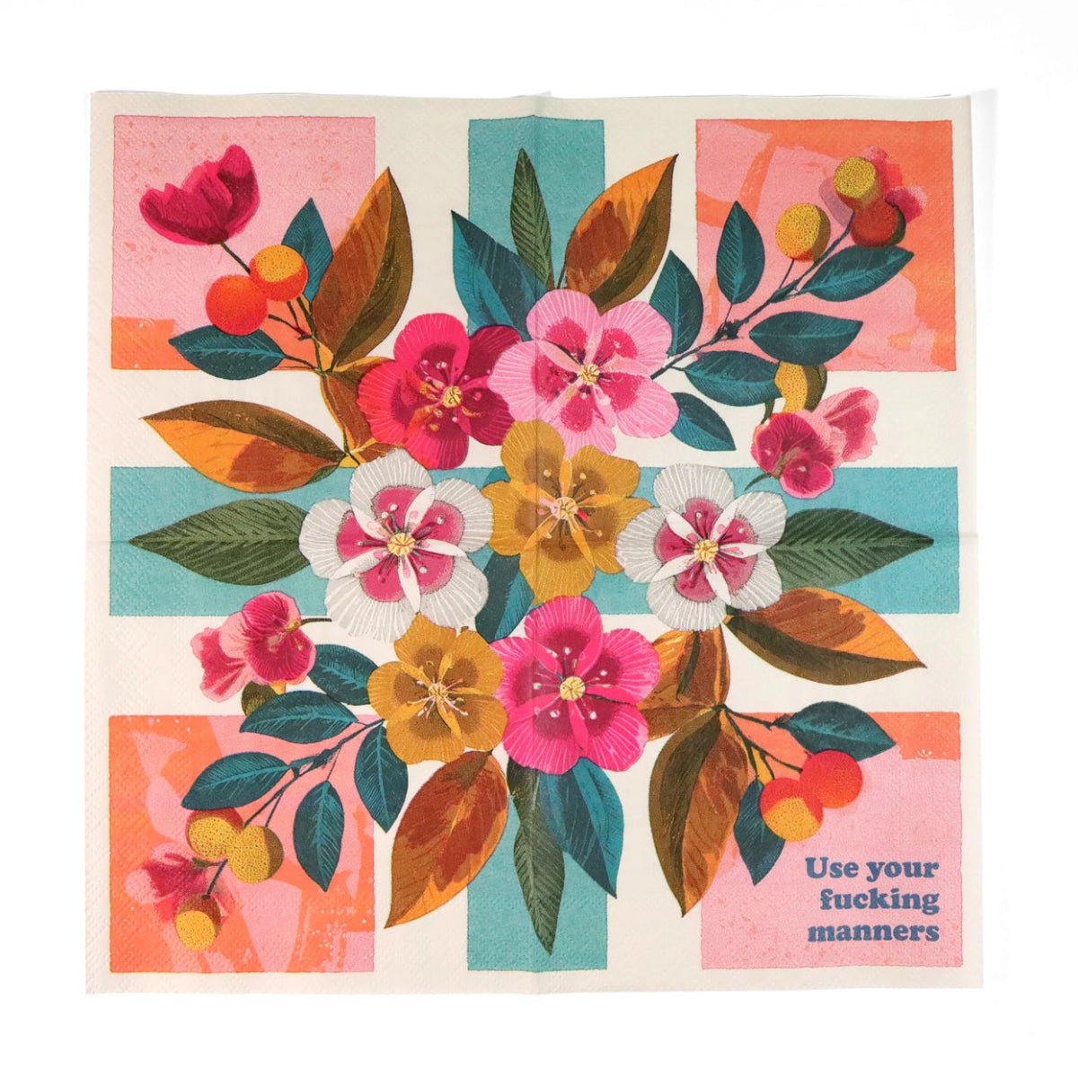Use Your Fucking Manners - Funny Cocktail Napkins - Twirls + Twigs