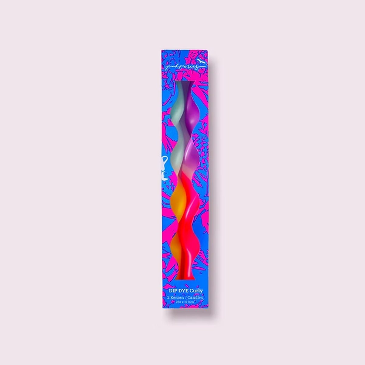 2 Dip Dye Curly Candles - Blue - Twirls + Twigs