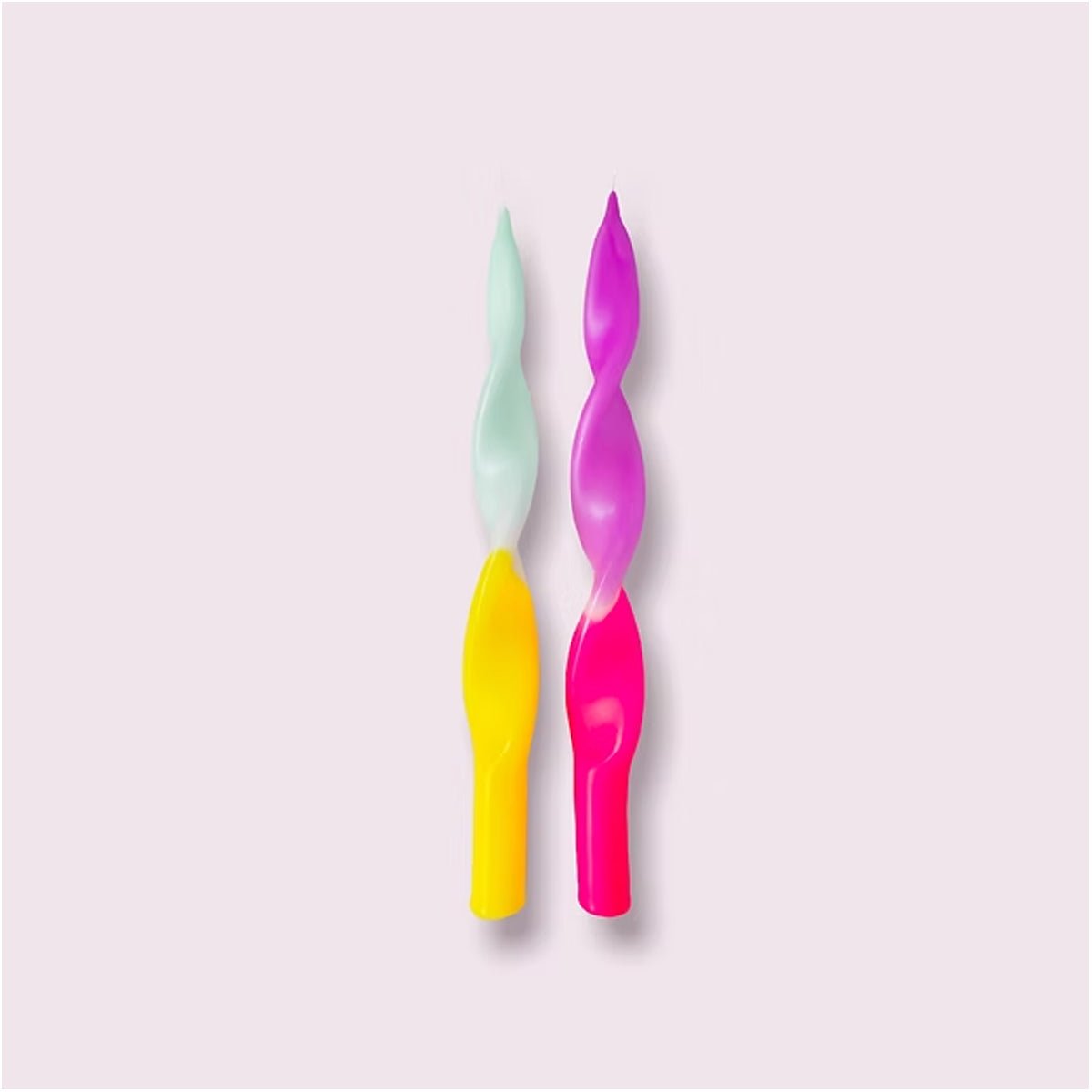 2 Dip Dye Curly Candles - Blue - Twirls + Twigs