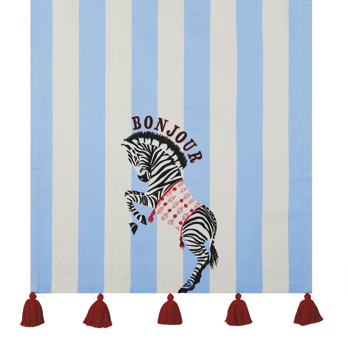 Zebra Bonjour With Tassels Kitchen Towel - Twirls + Twigs