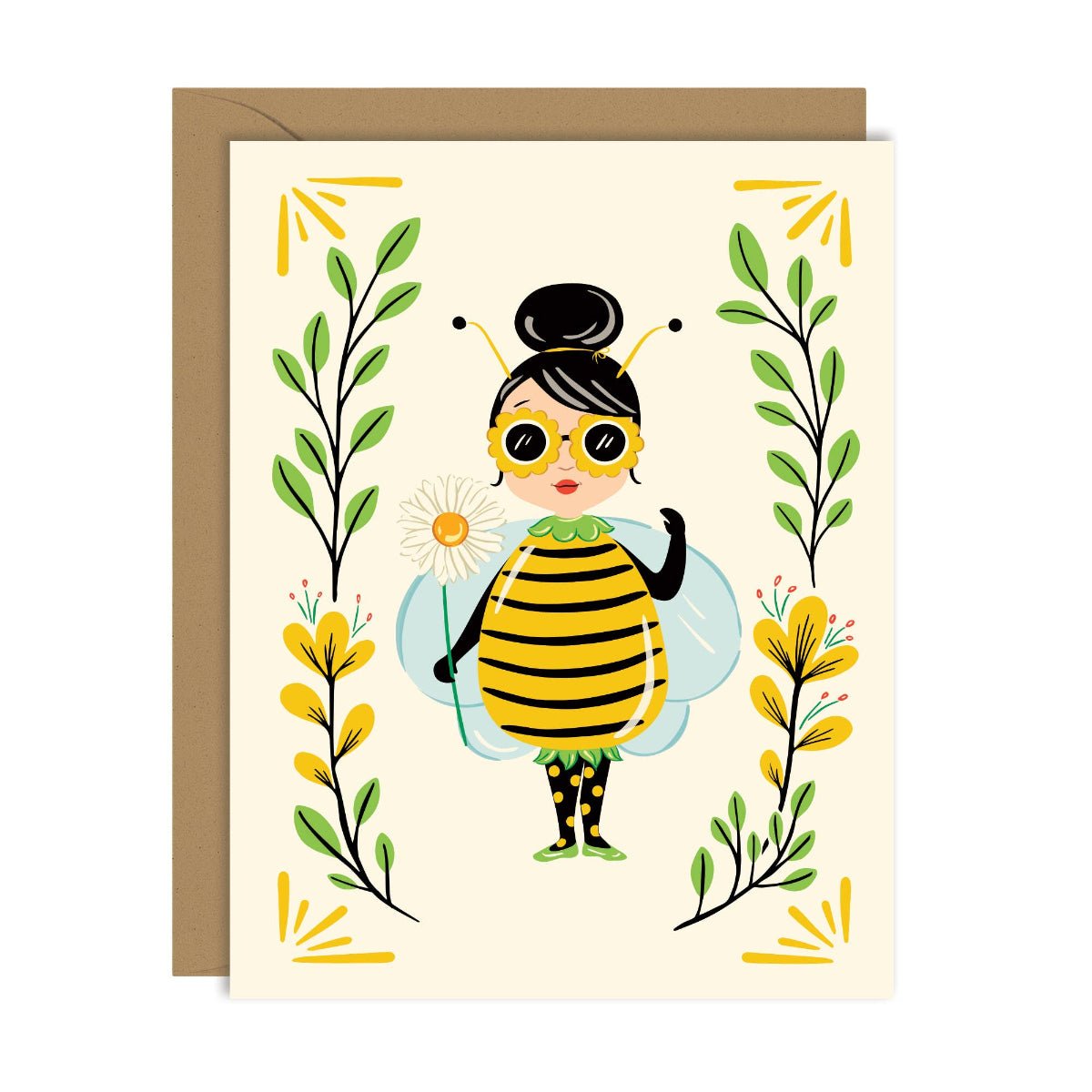 Bumble Bee Girl Any Occasion Card - Twirls + Twigs