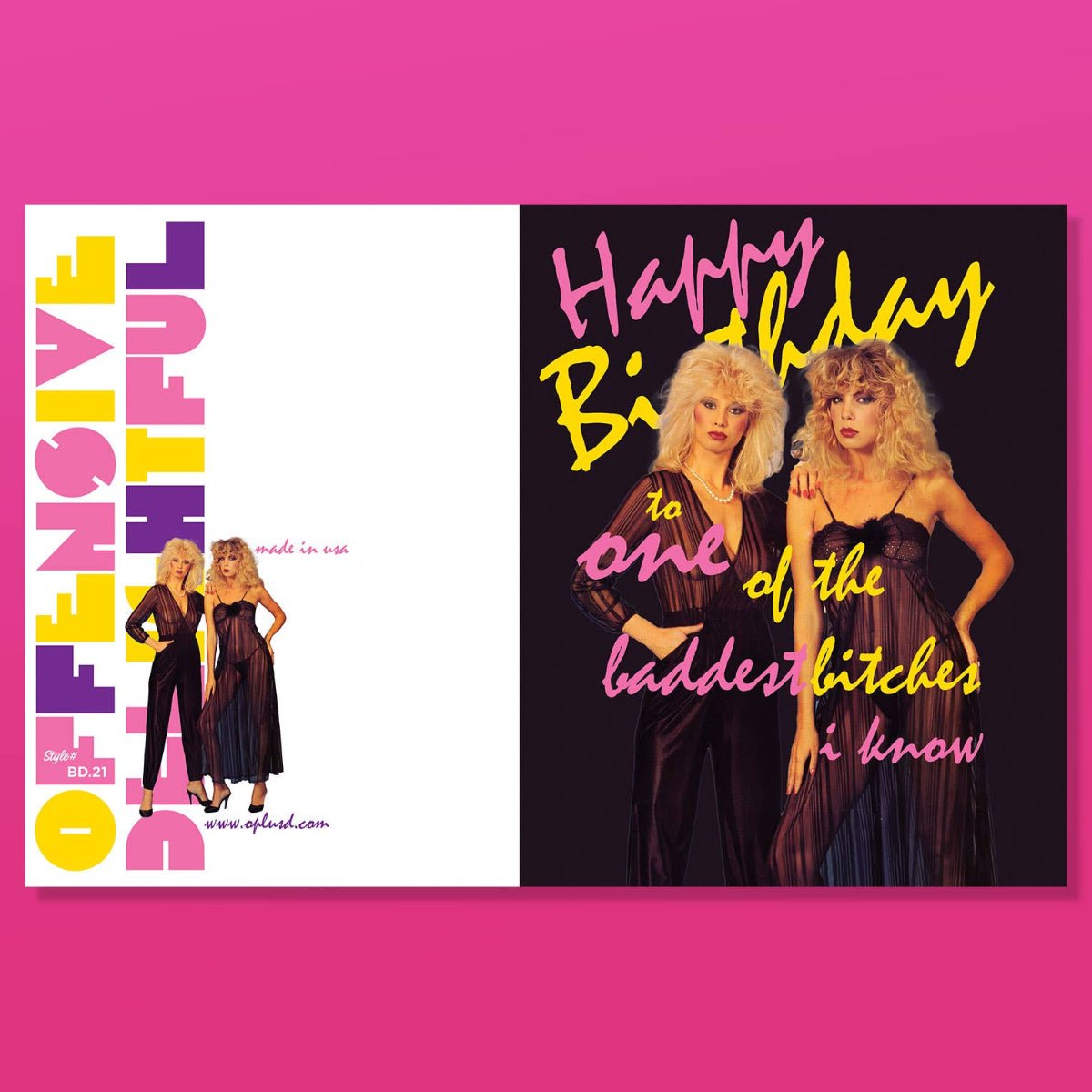 BADDEST BITCHES 80's Birthday Card - Twirls + Twigs