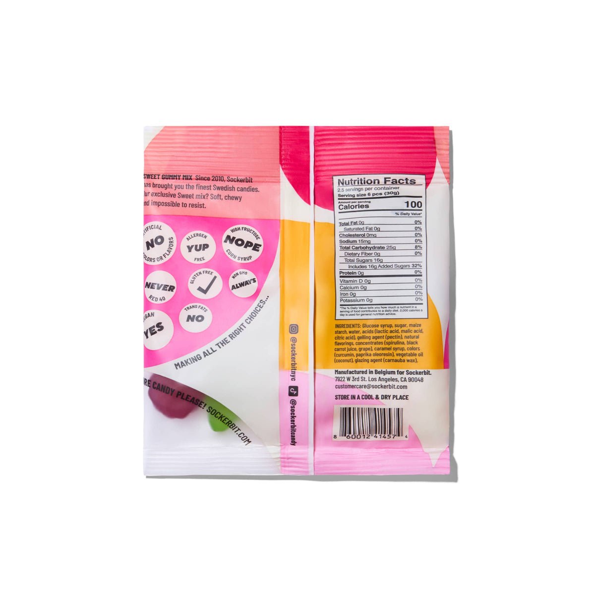 Sweet Gummy Mix Swedish Candy Bag 2.8oz - Twirls + Twigs