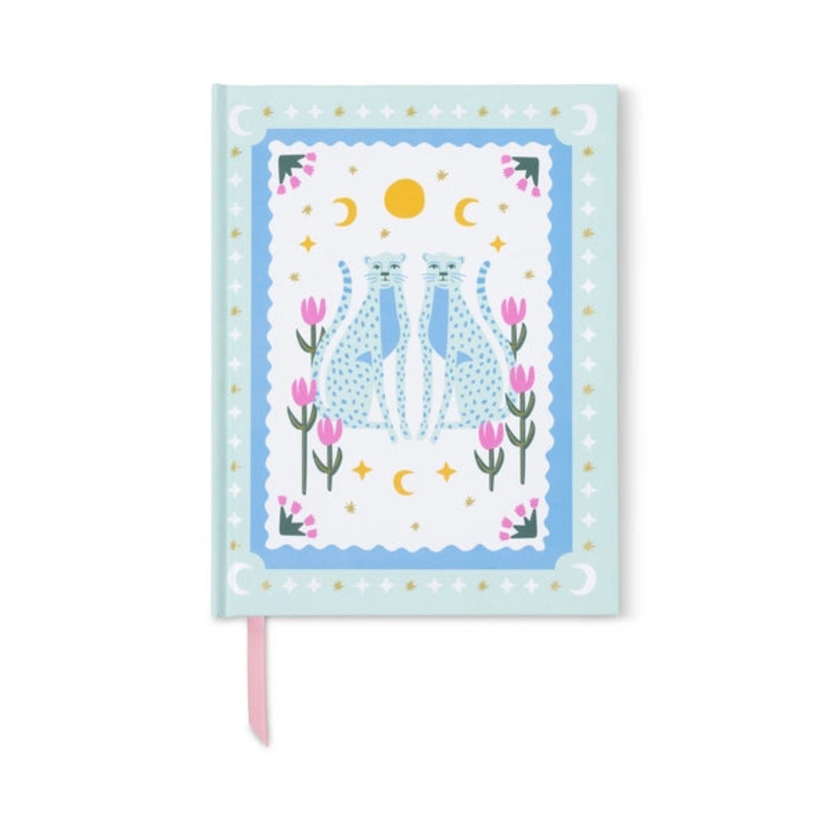 A Dopo Blue Cheetahs Journal - 6" X 7.75" - Twirls + Twigs