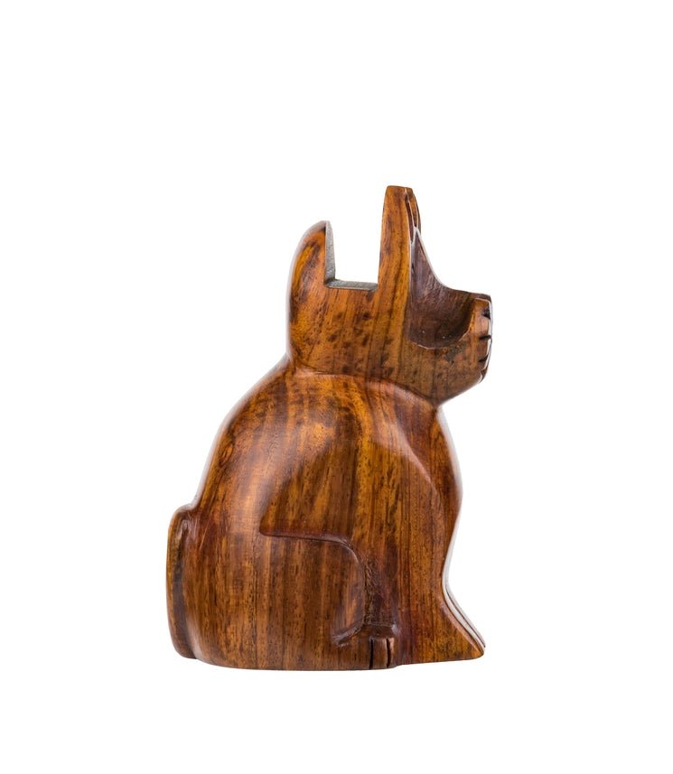 Cat Eyeglass Holder Stand - Hand Carved Wood - Twirls + Twigs