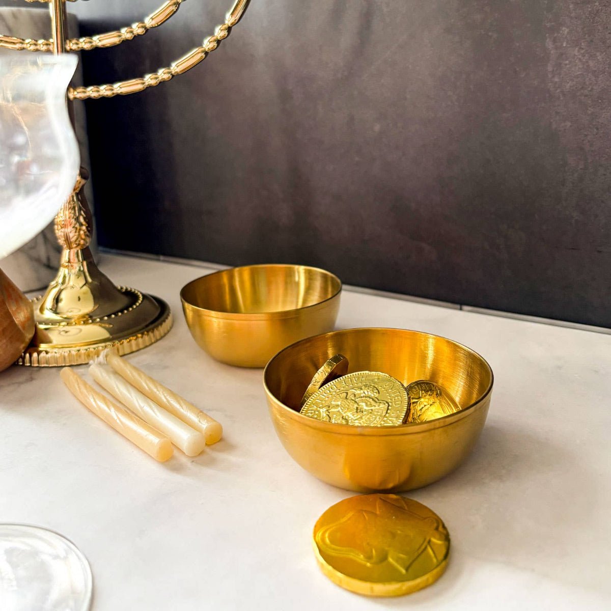 4 oz Gold Serving Bowls, Set of 8 - Twirls + Twigs