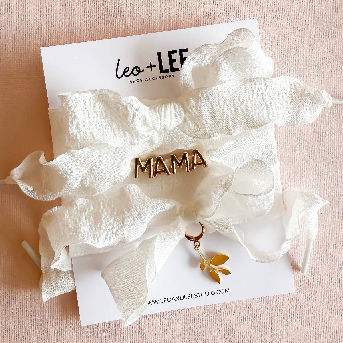 Shoe Charms and Lace Sets Sneaker Charm Sets: Mama Lace Charm Set/ White Laces - Twirls + Twigs