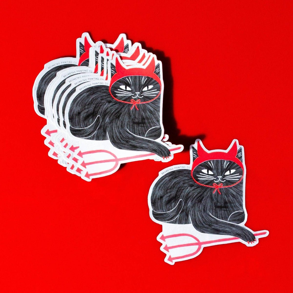 Devil Cat - Mirror Sticker - Twirls + Twigs