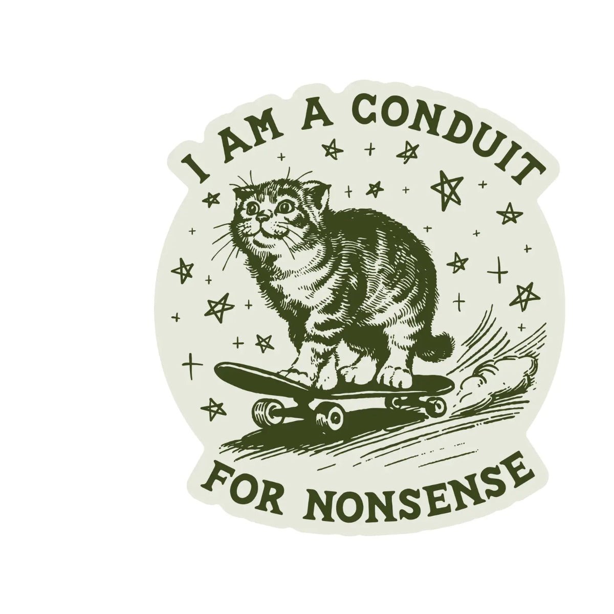 Silly Funny Kitty Cat High Quality Vinyl Sticker - Twirls + Twigs