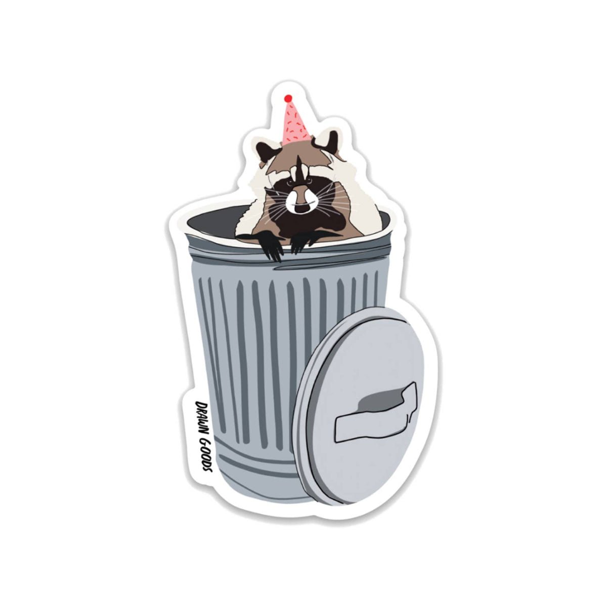 Raccoon Trash Can Sticker - Twirls + Twigs